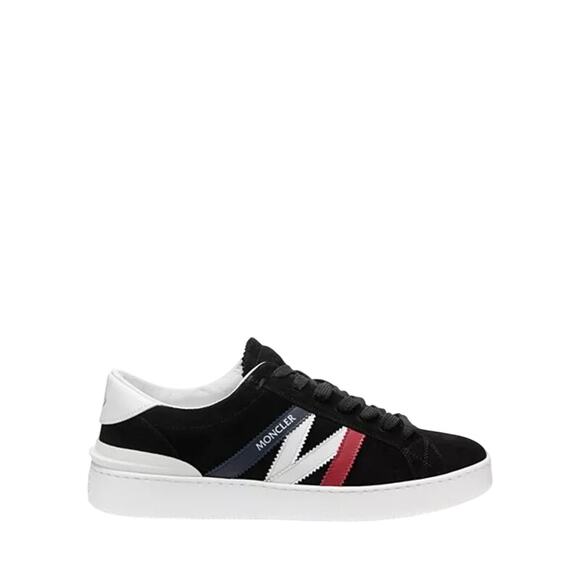 Moncler NIB Monaco M Suede Sneakers in Black Size 42.5 - Picture 1 of 14